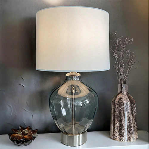 Bartica Ribben Texture Smoke Glass Table Lamp - Image 2